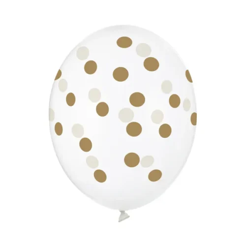 Latex balon sa tiskom - Prozirni sa zlatnim točkicama