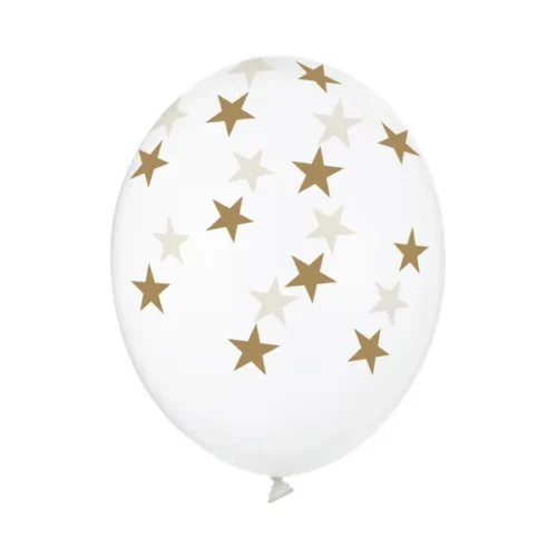Latex balon sa tiskom - Prozirni sa zlatnim zvjezdicama
