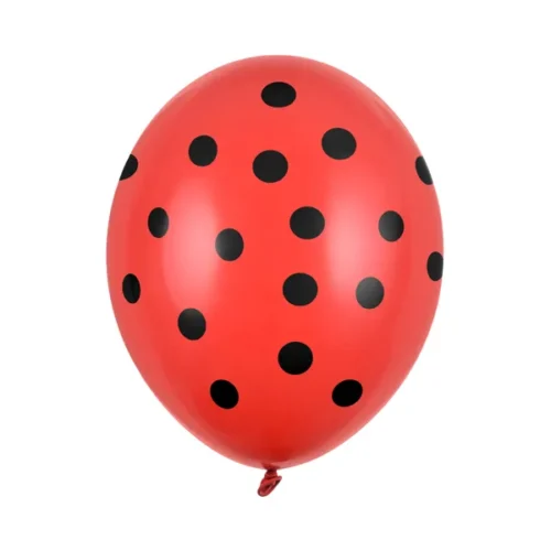 Latex balon sa tiskom - Crveni sa crnim točkicama