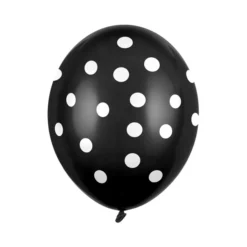 Latex balon sa tiskom - Crni sa bijelim točkicama