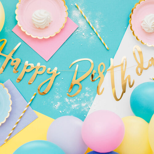 Natpis happy birthday - zlatna