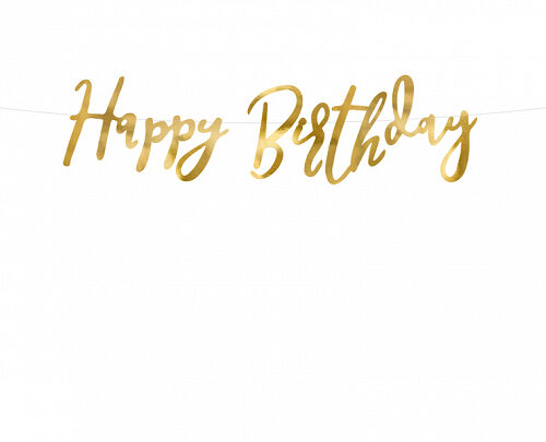 Alternative view of Natpis happy birthday - zlatna