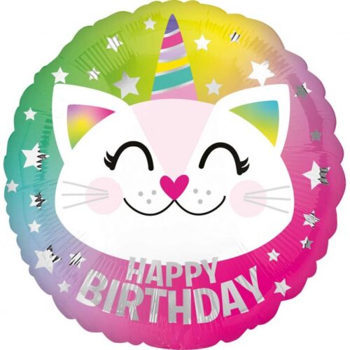Folijski balon - Happy birthday , Mačka