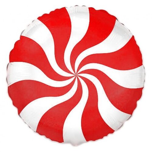 Folijski balon - Lollipop krug, crveno bijeli
