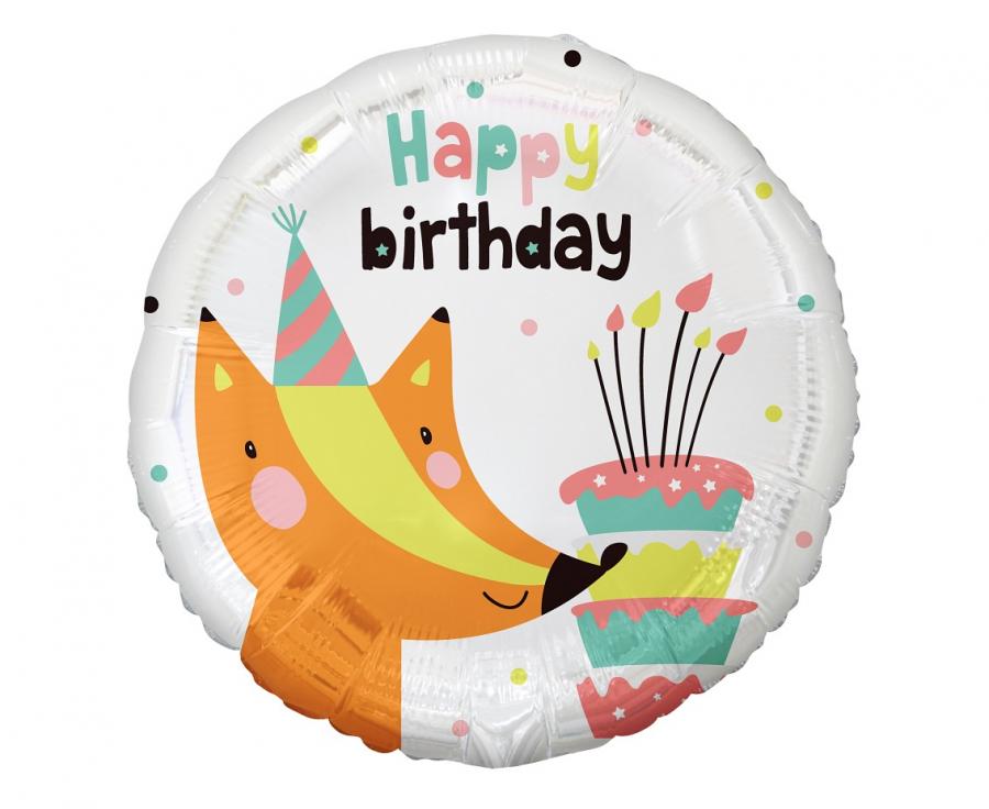 Folijski balon - Happy birthday lisica