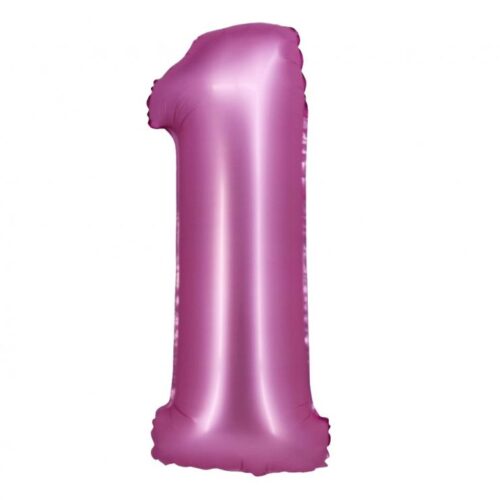 Folijski balon broj, Satin pink, 76 cm, 0-9