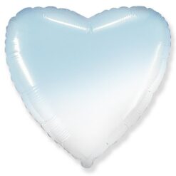 Folijski balon srce, Ombre plava 18"