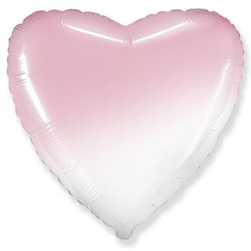Folijski balon srce, Ombre roza 18"