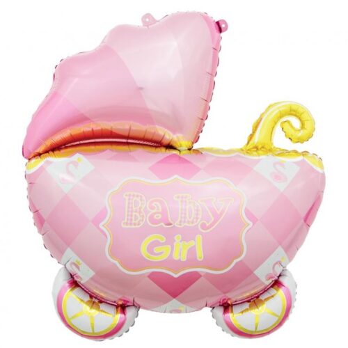 Folijski balon - Roza kolica, Baby girl