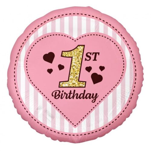 Folijski balon - 1st birthday, Rozi
