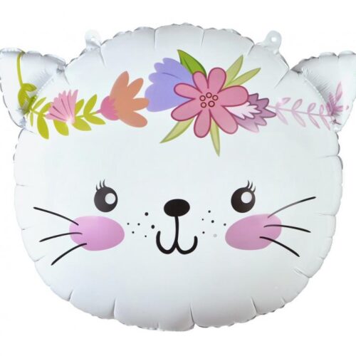 Folijski balon - Mačka sa cvijećem