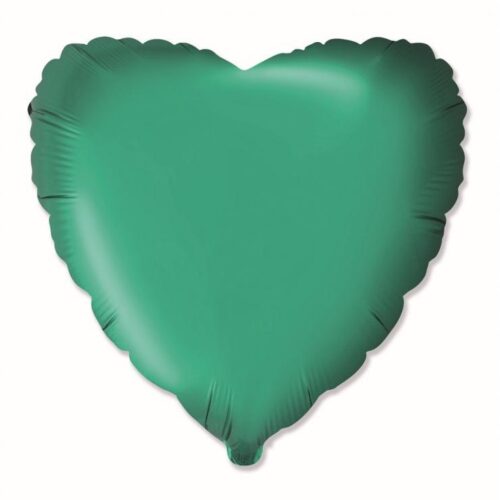 Folijski balon srce, Satin zelena 18"