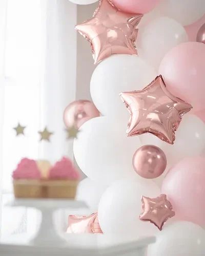 Alternative view of Folijski balon zvijezda 12 cm, rosegold 25/1