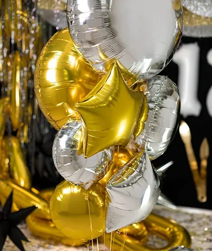 Alternative view of Folijski balon - Krug 18", srebrna