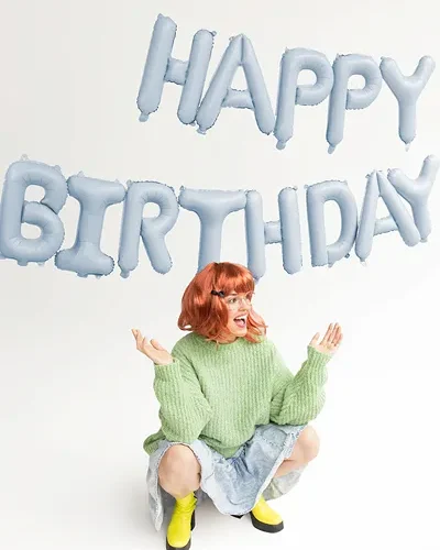 Alternative view of Natpis od balona happy birthday - Svijetlo plava