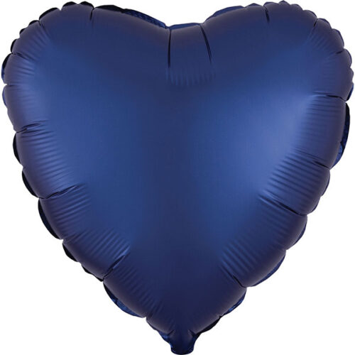 Folijski balon - Satin Luxe srce, Mornarsko plava