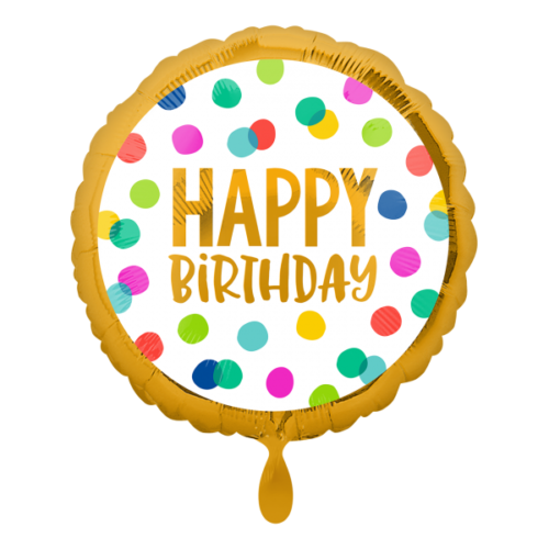Folijski balon - Happy birthday dots