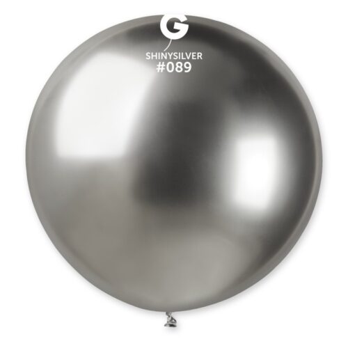 Lateks balon shiny/chrome 31" - Silver