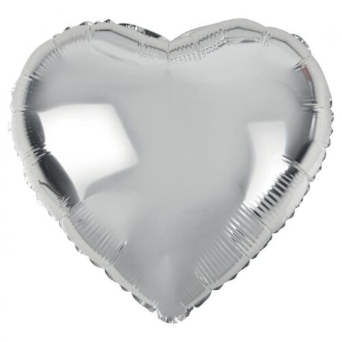 Folijski balon srce, Srebrna 18"