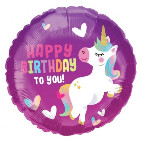 Folijski balon - Happy birthday jednorog