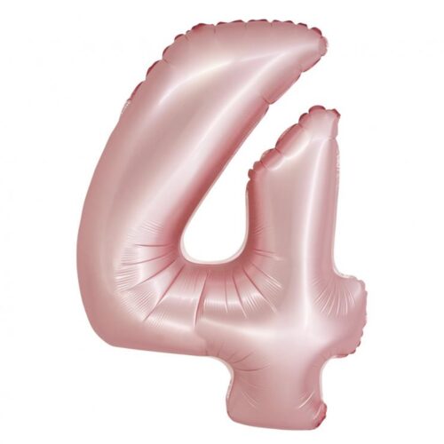 Folijski balon broj, Mat light pink, 76 cm, 0-9