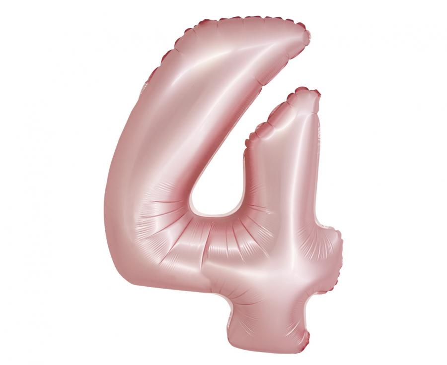 Folijski balon broj, Mat light pink, 76 cm, 0-9
