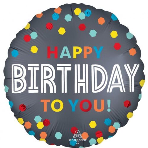 Folijski balon - Happy Birthday Confetti