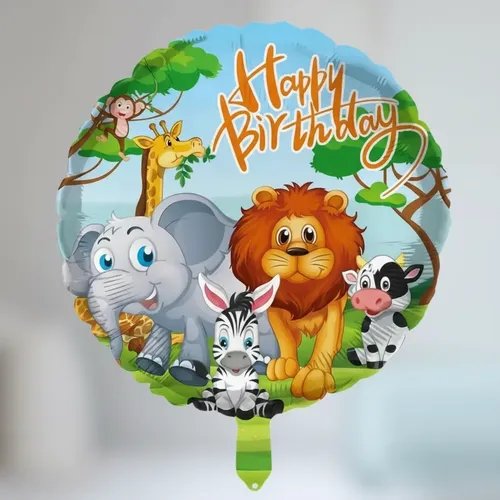 Folijski balon - Safari Happy birthday