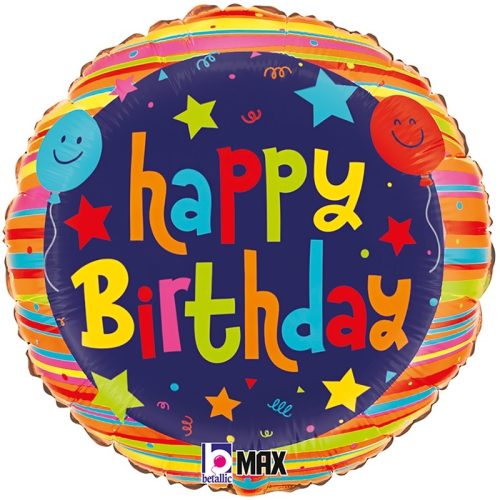 Folijski balon - Happy birthday šareni