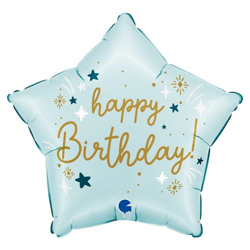 Folijski balon - Happy birthday plava zvijezda